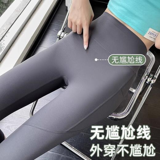 「数色可选！网纱口袋鲨鱼裤」女春夏新款外穿高腰收腹提臀无痕紧身瑜伽打底裤女下装 商品图1