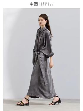 半圆/D24102011/连衣裙女中袖荡领小众设计感
