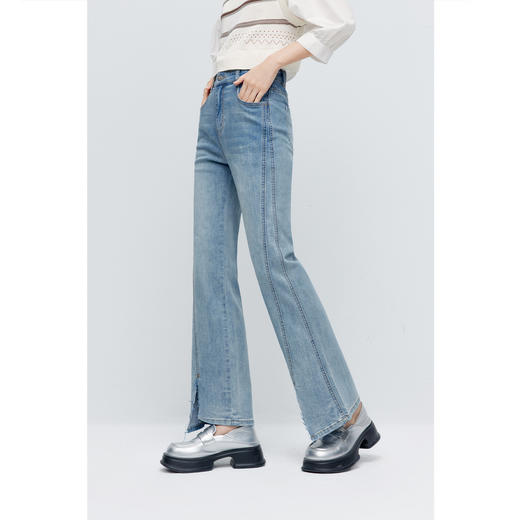 【商场同款】诗凡黎微喇牛仔裤2024夏新款小个子长裤女3F4150981 商品图2