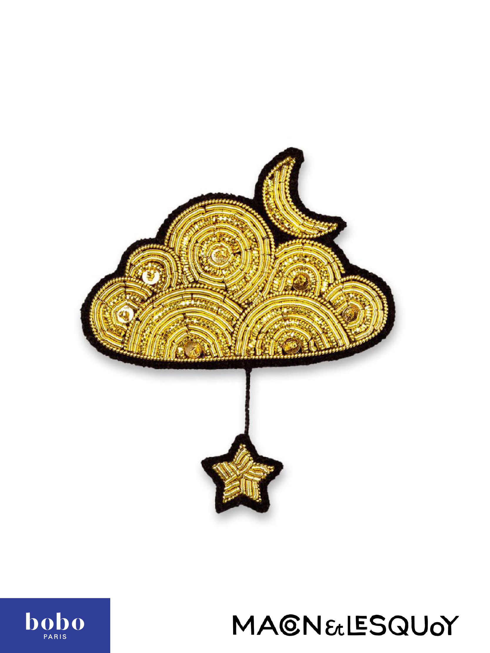 Macon&Lesquoy 金色星云 自然系列 上新法国原创设计M&L刺绣手工饰品胸针
