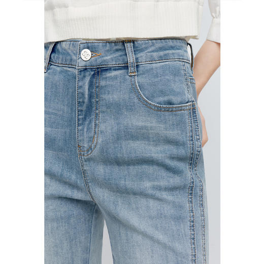 【商场同款】诗凡黎微喇牛仔裤2024夏新款小个子长裤女3F4150981 商品图3