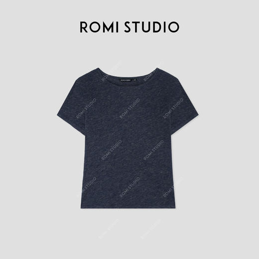 ROMI STUDIO “法式优雅” 莱赛尔棉混纺花纱感针织短袖T恤422T0006 商品图3