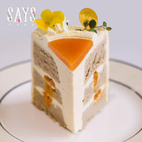 秋杏红茶戚风切件