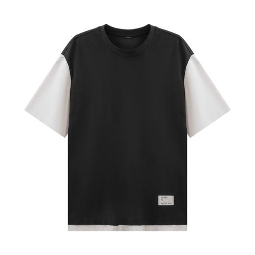 【秒杀专属】HX 夏季假两件圆领短袖T恤S102423284101 商品图0