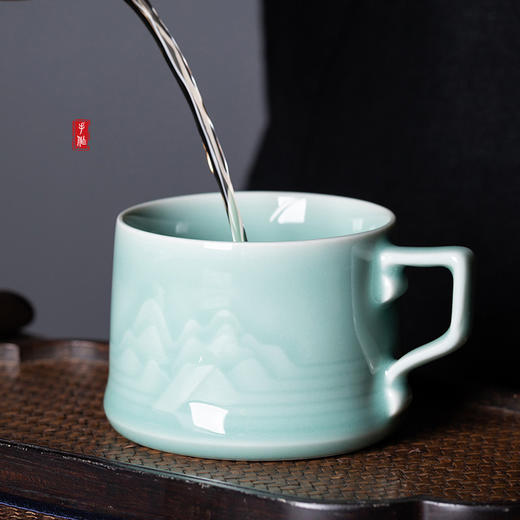 龙泉青瓷中式山水泡茶杯礼盒装 商品图0