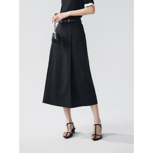 初棉353617005-天丝羊毛百褶显瘦长裙 商品图1