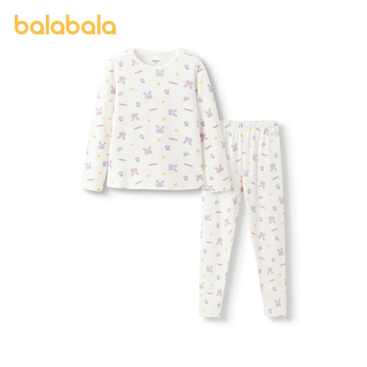 巴拉巴拉儿童秋衣秋裤套装棉女童保暖内衣秋冬加厚中小童打底睡衣 商品图4