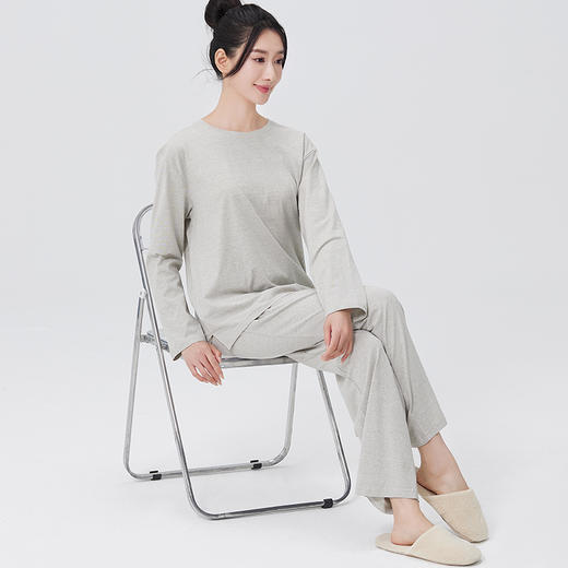 素道有机彩棉 纯棉男女长袖家居服 薄款情侣睡衣 100%棉套装 商品图2