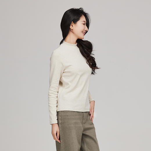 素道有机彩棉高领修身打底衫针织秋冬款内穿 商品图3
