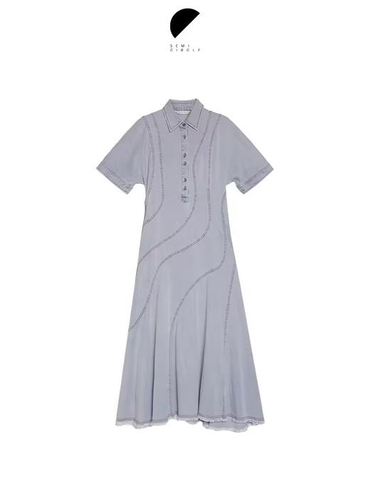 半圆/D24201360/不规则天丝牛仔连衣裙 商品图3