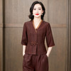 KQ-221615+221556洋气质时尚桑蚕丝套装大码显瘦真丝香云纱职业休闲两件套 商品缩略图1