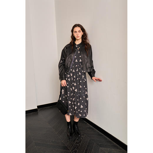 HeyDress法式碎花连衣裙女秋季复古宽松收腰设计温柔浪漫长袖裙子 商品图2