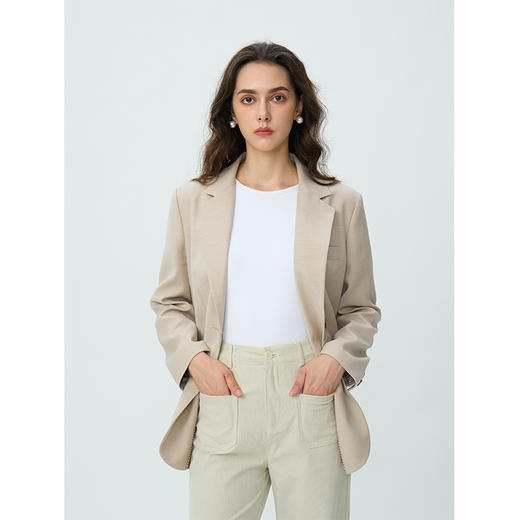 Heydress平驳领休闲西装女春秋法式日常通勤层次感简约休闲外套 商品图3