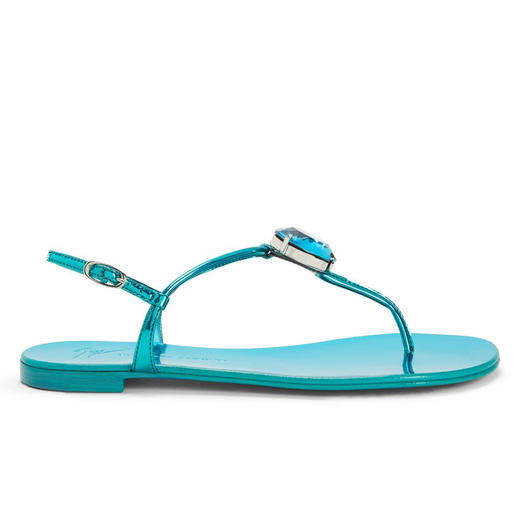 Giuseppe Zanotti 女士签名徽标中跟夹趾凉鞋 蓝色 E400004002 商品图0