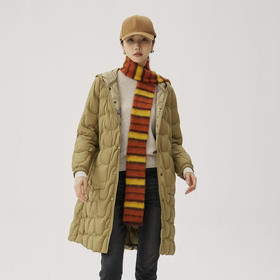 谜底两面穿羽绒服女2024秋款复古风花色连帽中长款鸭绒243MY1081