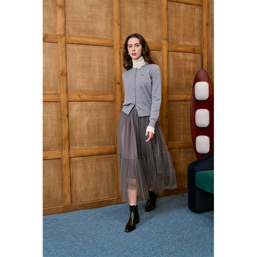 HeyDress亮片针织开衫女秋冬复古圆领爱心刺绣毛衣设计感气质上衣 商品图1