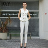 IWY/秋款白色高级感马甲职业装气质高端总裁范收腰显瘦西装套装女CPM1949 商品缩略图4
