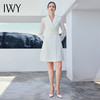IWY/优雅气质白色连衣裙女拼接设计感演讲主持人正装高端西装裙Q13319 商品缩略图0