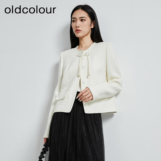 oldcolour秋季新款小香风中式圆领中国风短外套上衣女P340403A1 商品图1