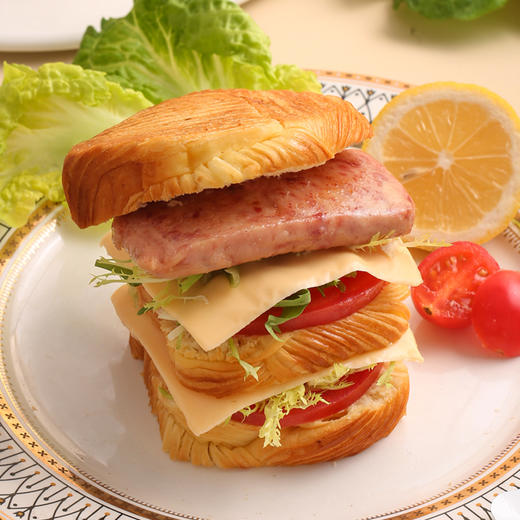 大块肉粒看得见 百搭美味 | 猪掌门午餐肉 早餐三明治即食火锅火腿罐头/小袋即食 40g*8片*2盒 商品图1