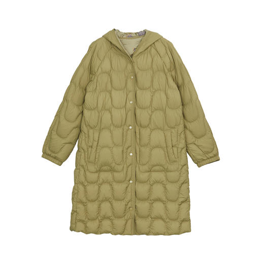 谜底两面穿羽绒服女2024秋款复古风花色连帽中长款鸭绒243MY1081 商品图4