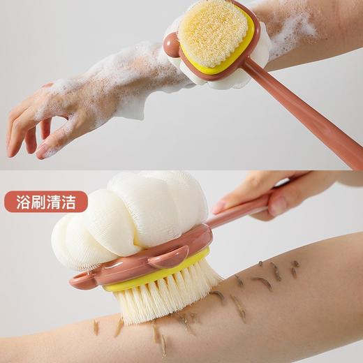 【双面清洁❗️解锁沐浴新方式】长柄搓澡刷双面软毛硅胶洗澡刷，双面清洁更彻底去污，身体清洁浴刷擦背搓背神器刷子QQ 商品图2