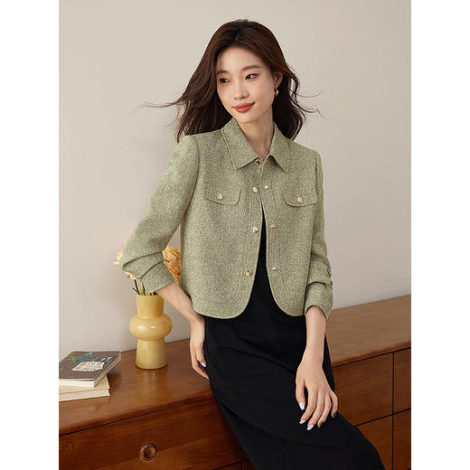 【年货节】熙世界重磅轻奢感小香风外套短款法式正肩夹克上衣2025秋装新款 商品图2