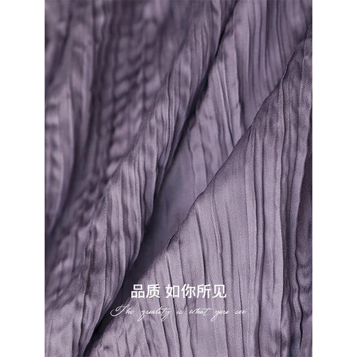 COCOBELLA丝光缎面压褶气质通勤半身裙温柔垂顺遮胯筒裙HS7026B 商品图4