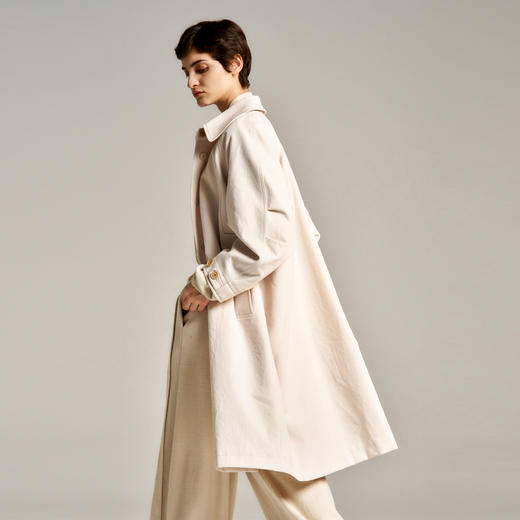 谜底H型长款风衣女士2024秋季新品通勤风简约宽松外套243ME1012 商品图1