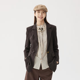 谜底西服外套女士2024秋季新品通勤质感干练西装一粒扣243MW1200