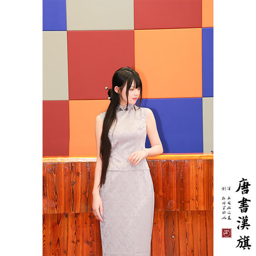 【烟云】缎面提花改良旗袍松弛温婉新中式 商品图5