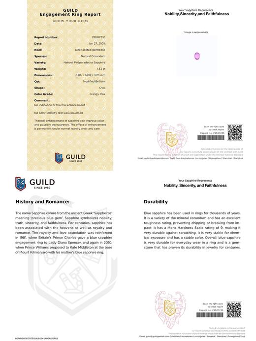 1.53ct 7.78g 帕帕拉恰戒指 商品图5