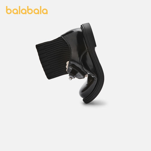 巴拉巴拉童鞋女童靴子儿童袜靴中筒靴秋季新款复古皮靴公主靴 商品图2