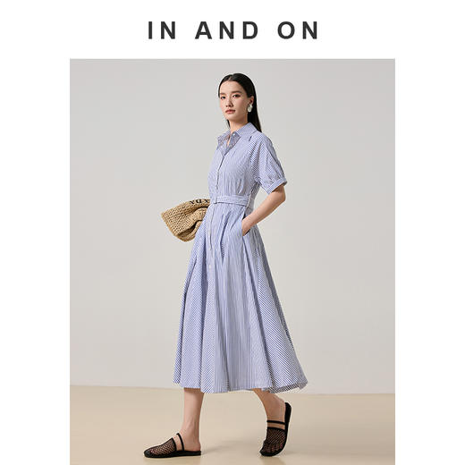 54567 INADNON 南法假日 色织条纹两穿式连衣裙 商品图1