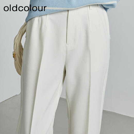 oldcolour秋季新款通勤显瘦高腰烟管裤职业直筒西装裤女P340704A1 商品图1