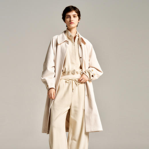 谜底H型长款风衣女士2024秋季新品通勤风简约宽松外套243ME1012 商品图0