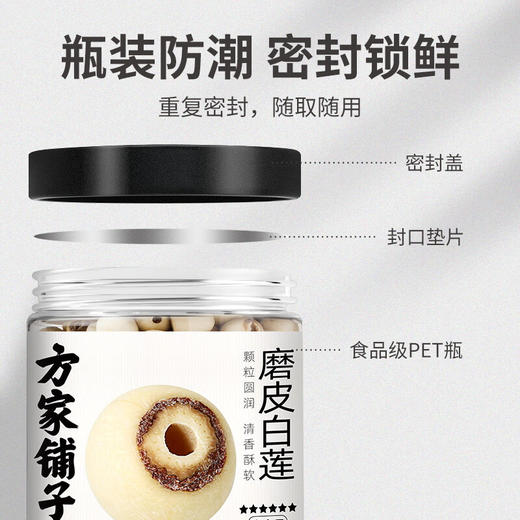 方家铺子  磨皮白莲250g/瓶装 商品图1
