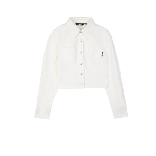 NEELLY纳俪商场同款秋季新款白色简约牛仔短外套女正肩显瘦上衣N24081C01085 商品图3