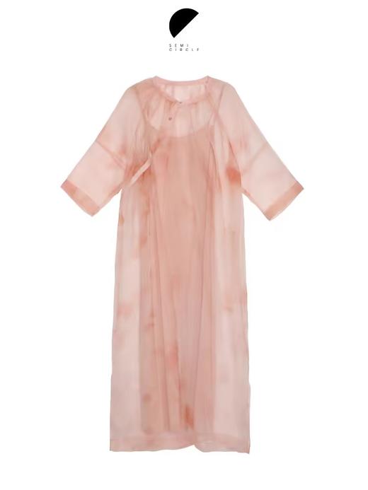 半圆/D24208270/斜襟桑蚕丝植物染连衣裙 商品图3