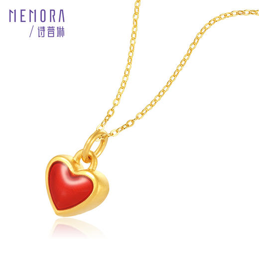 足金小红心吊坠 心形桃心挂坠黄金爱心挂坠MEMORA诗普琳HPE03201（线上专供） 商品图9