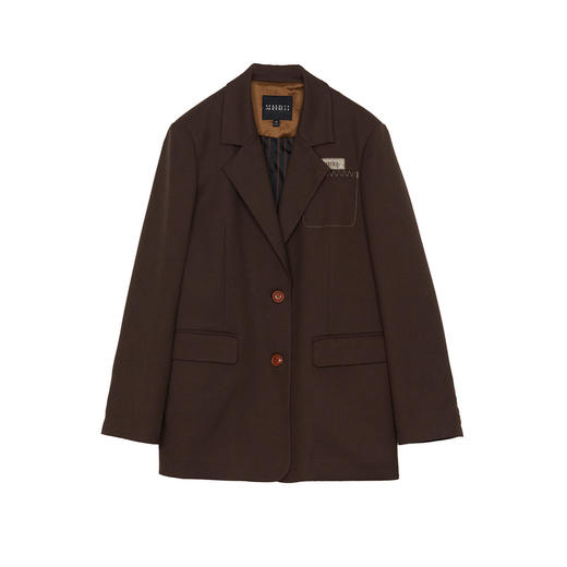 谜底宽松西装外套女2024秋季新品复古通勤风单排扣西服243GW0997 商品图4