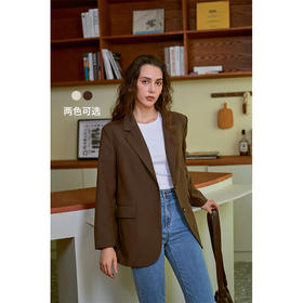 Heydress平驳领休闲西装女春秋法式日常通勤层次感简约休闲外套