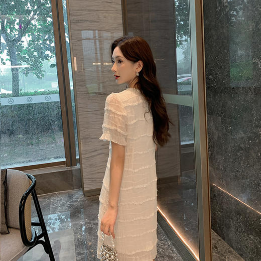 【清仓超15天不保价】[奢姿轻奢系列]温柔优雅连衣裙大码女装夏季新款胖妹妹亮钻裙子8942860103【1】 商品图3