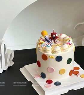 【优品系列】---【彩色圆片小熊蜡烛】蛋糕