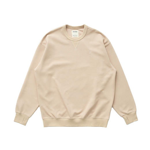 吃茶去chichaqu2024宽松复古华夫格刺绣圆领卫衣休闲运动百搭 商品图4