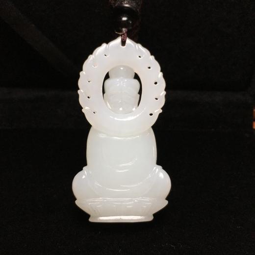 558001 和田玉莲花观音 宝相庄严，佛光普照，饱满油润，雕工极好， 尺寸：56.2/29.5/14.6 重：31  超值价：3380 商品图1