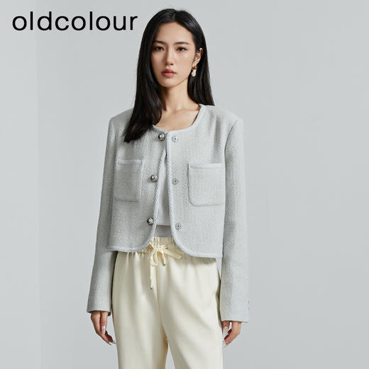 oldcolour秋季新款法式短款小香风外套女气质高级感上衣P340401A1 商品图0