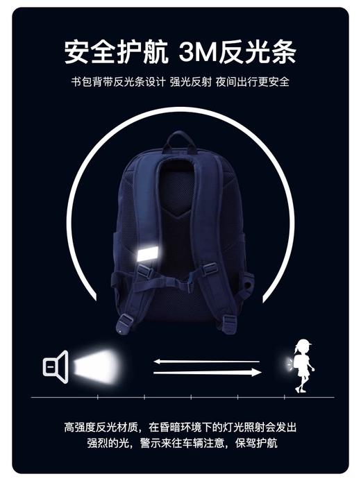 开学装备elandkids衣恋童装书包小学生男女童4-6年级防泼水超轻反光标书包 商品图3