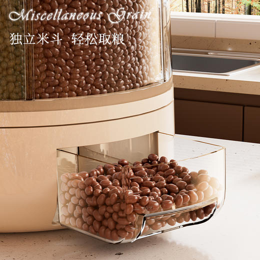 米桶家用可旋转五谷杂粮密封防虫防潮储米箱缸多格分装大米储物罐 商品图4