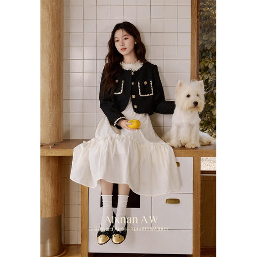 鹿向南「烂漫诗集」法式气质连衣裙搭配小香风气质短外套 商品图1